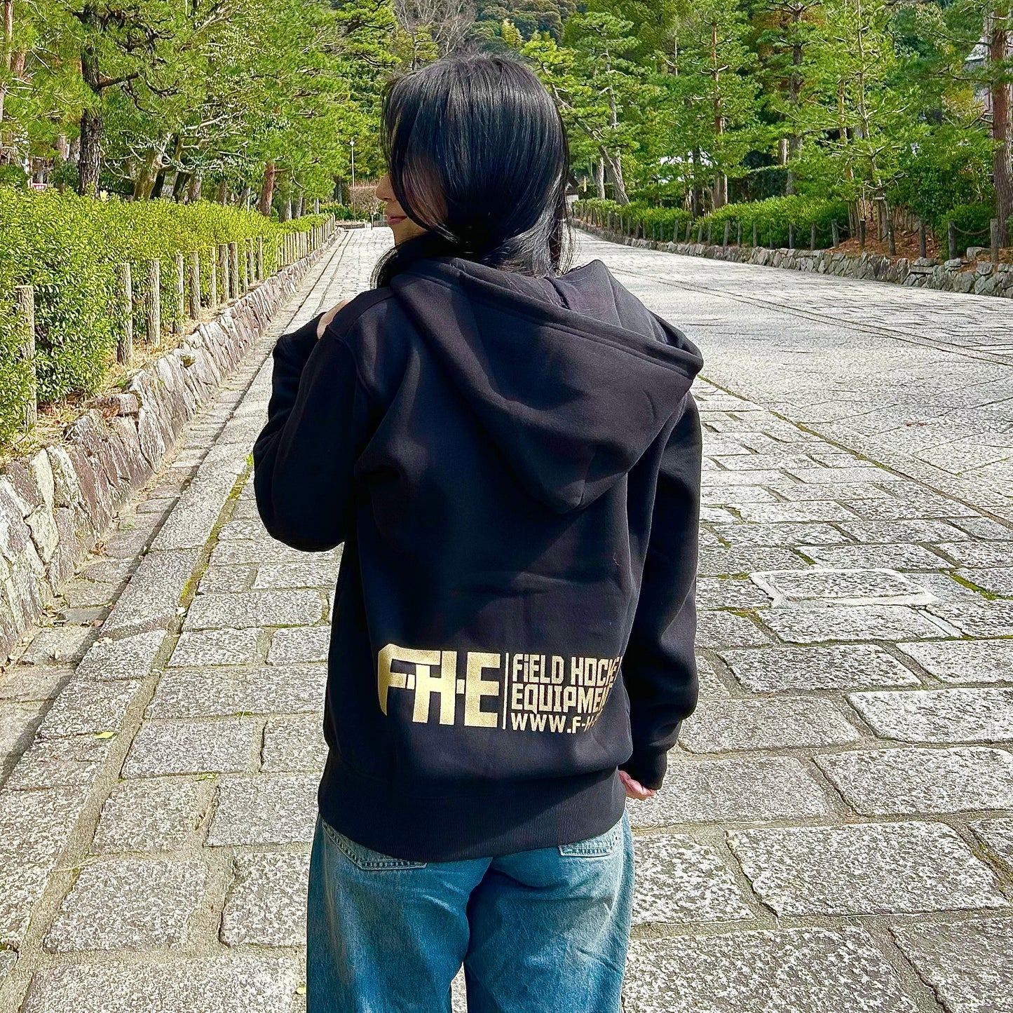 F-H-E ジップパーカー ブラック/パープル