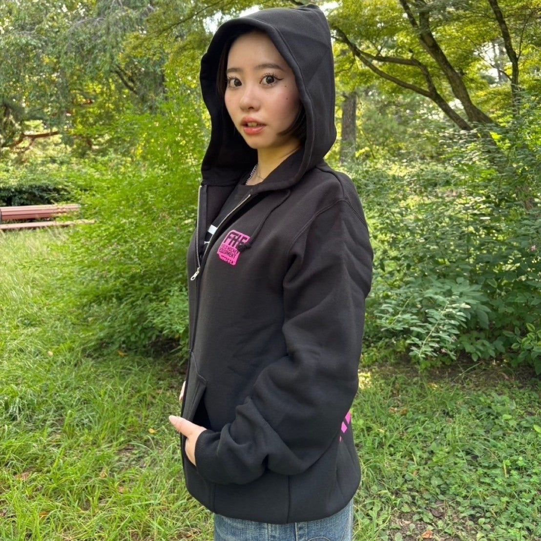 F-H-E ジップパーカー グレー/ブラック