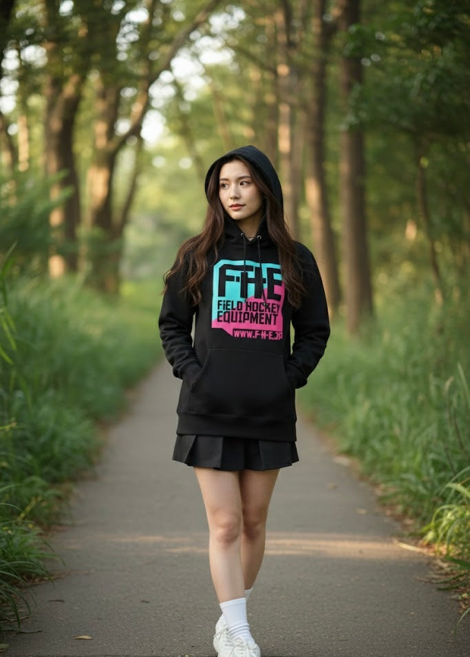 F-H-E 2色パーカー ティール/ピンク