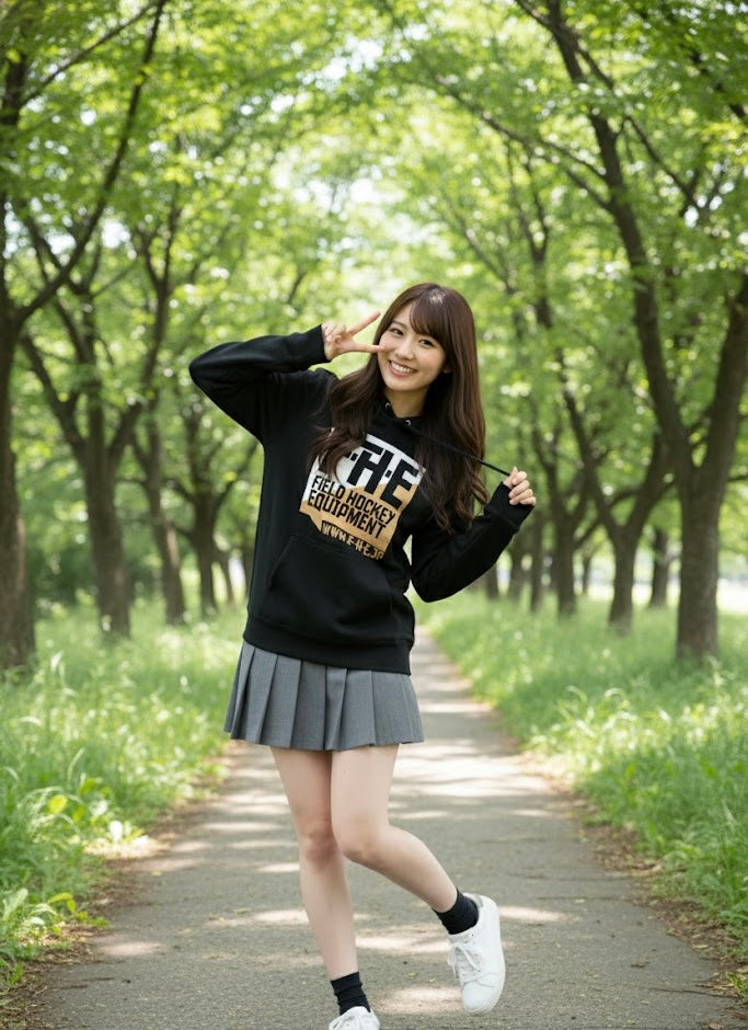 F-H-E 2色パーカー ホワイト/ゴールド