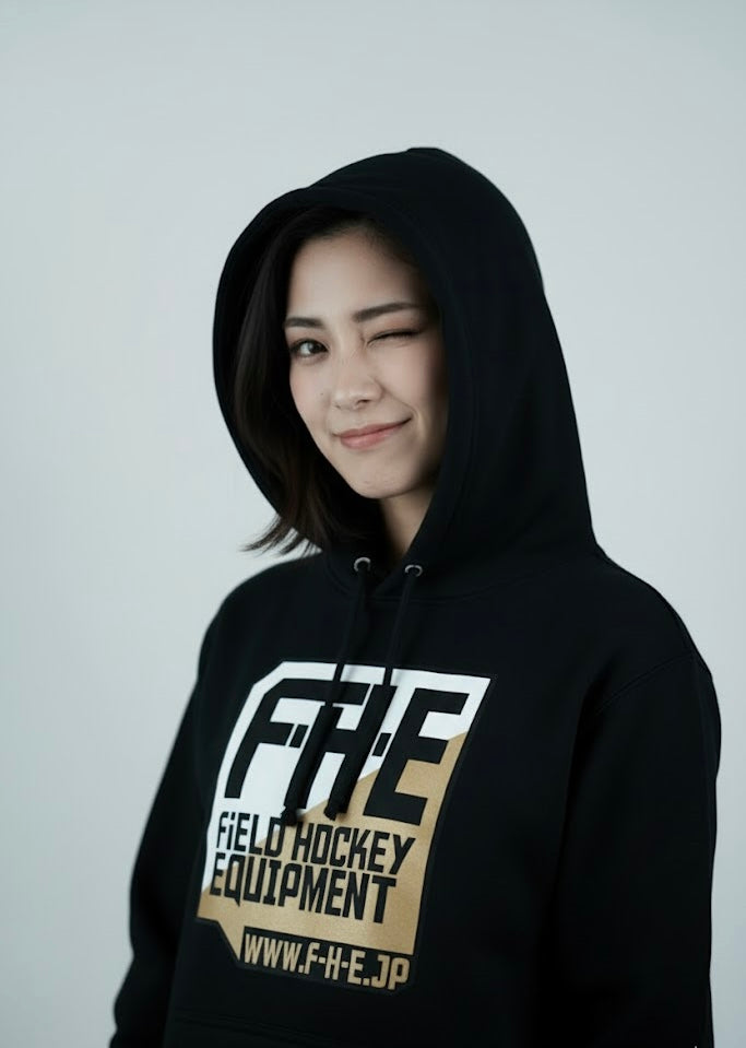 F-H-E 2色パーカー ホワイト/ゴールド