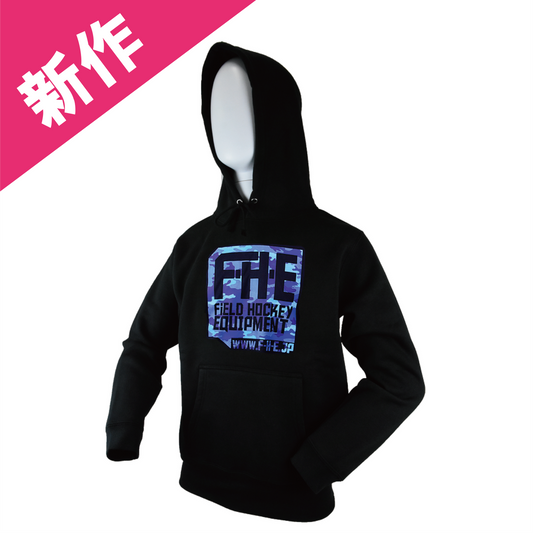 F-H-E カモフラ柄パーカー ブラック/ブルー