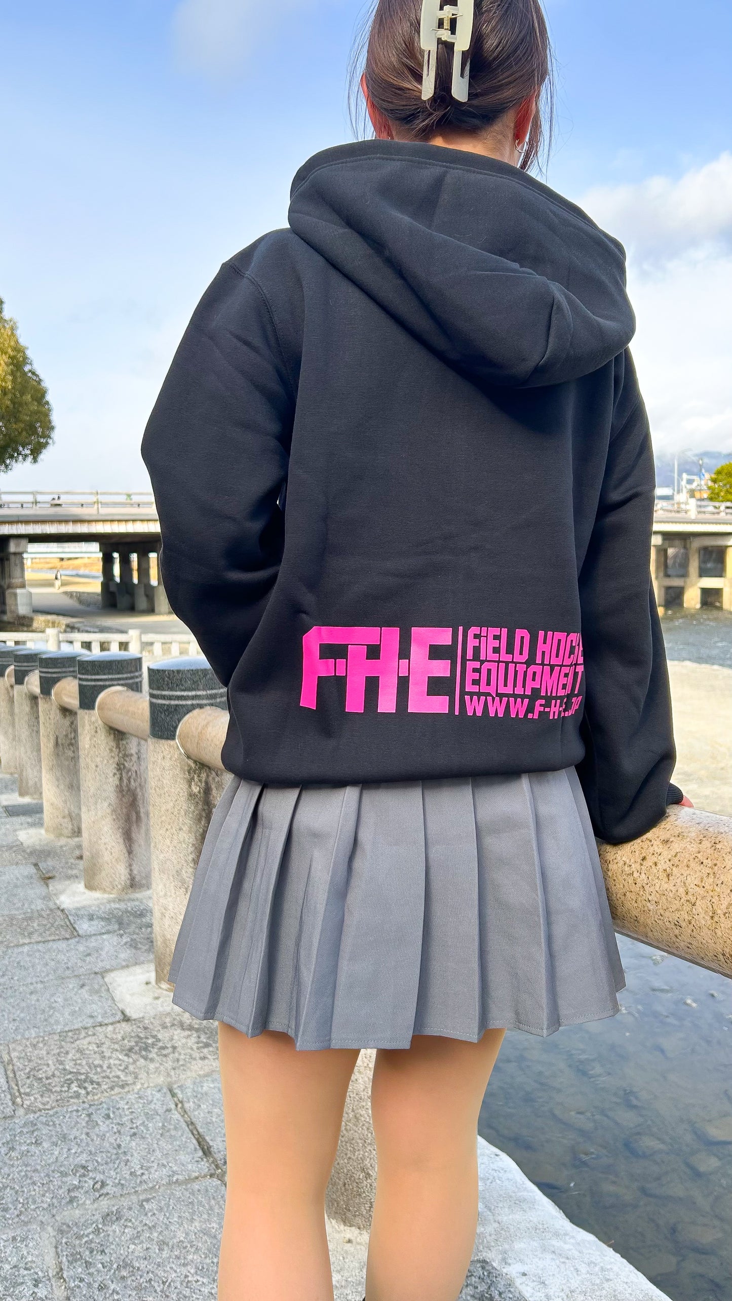 F-H-E ジップパーカー グレー/ブラック