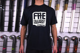 F-H-E  Tシャツ　（両面プリントロゴ小）ブラック/オレンジ　ネコポス送料込【ホッケーTシャツ】