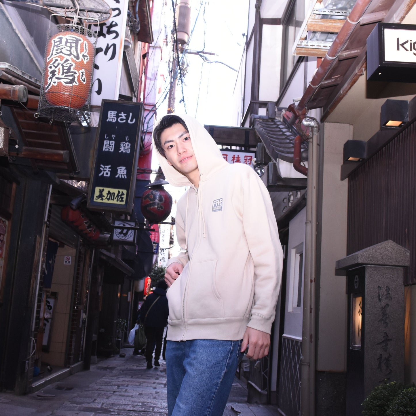 F-H-E ジップパーカー グレー/ブラック