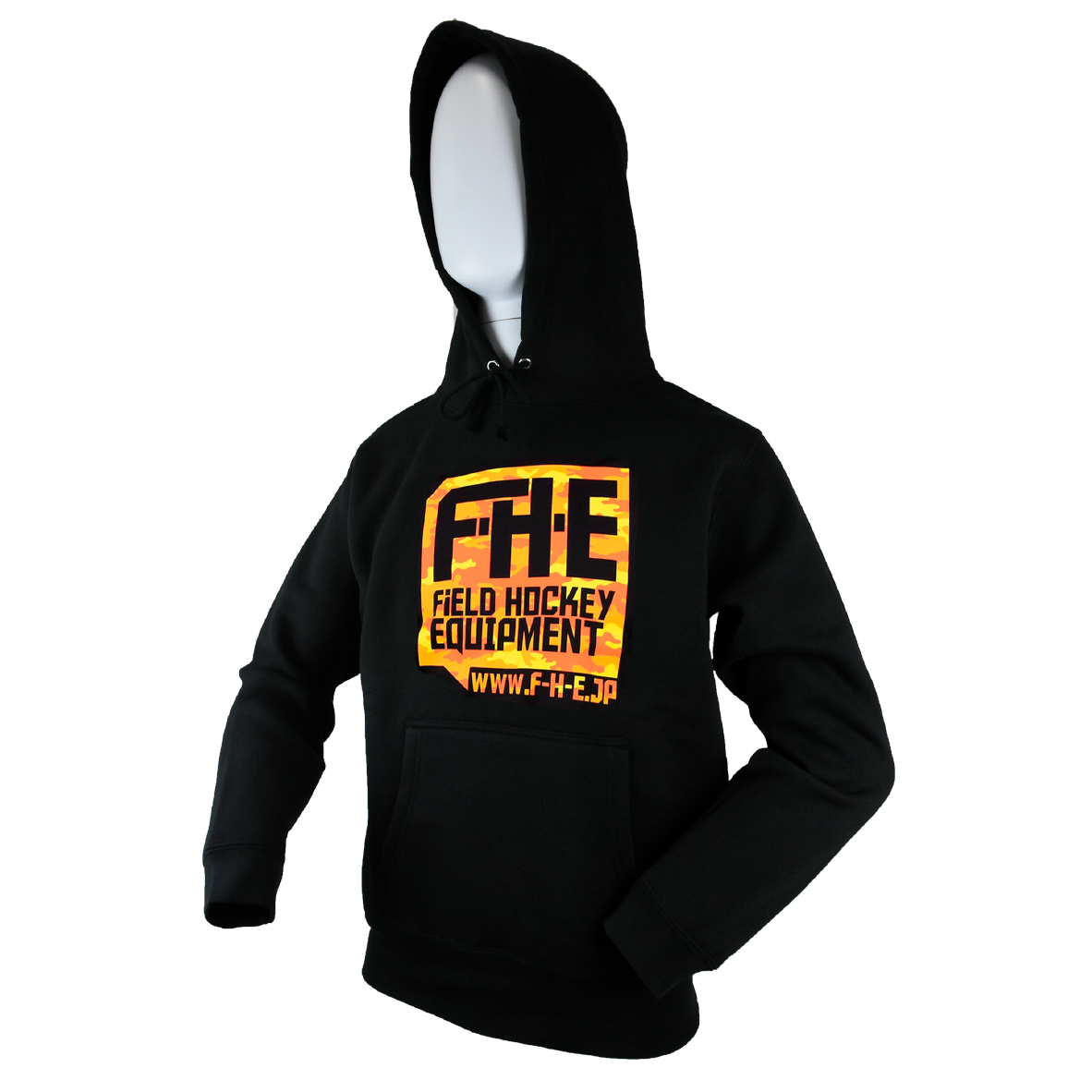 F-H-E カモフラ柄パーカー ブラック/オレンジ