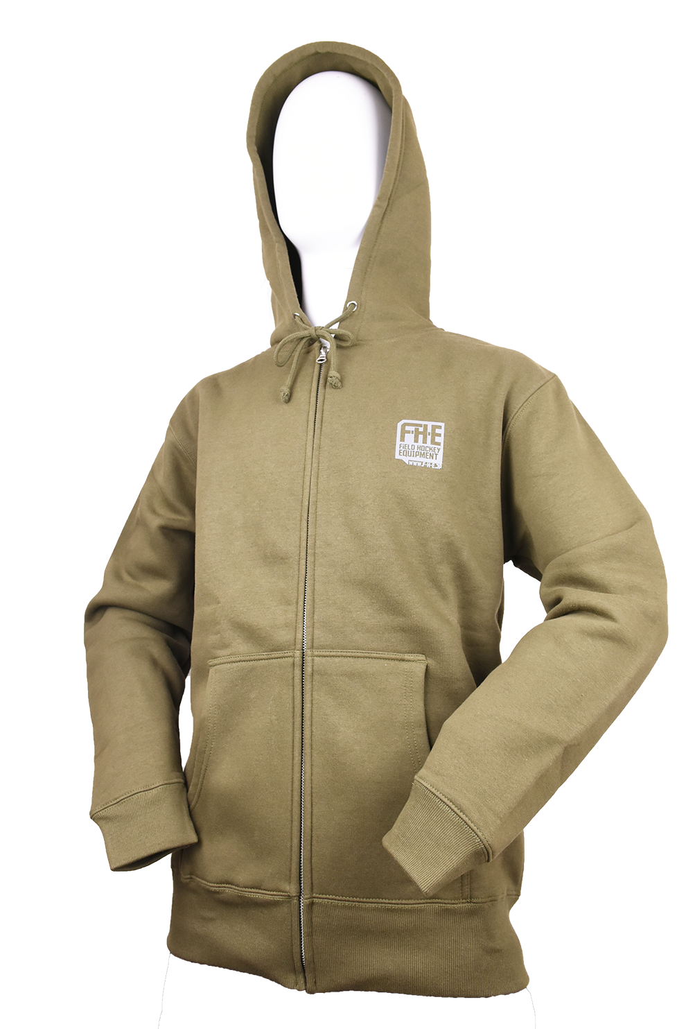 F-H-E ジップパーカー オリーブ/グレー